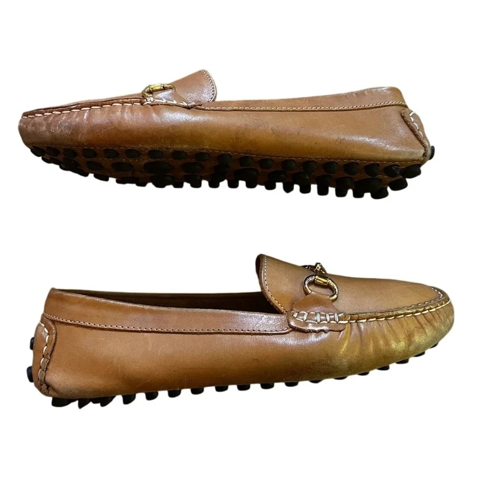 Mercanti Fiorentini Mens Tan Leather Horsebit‎ Driving Loafers Size 9B